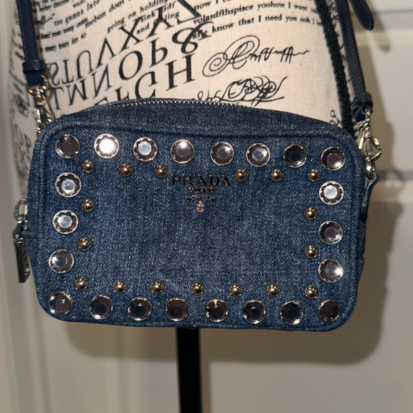 Prada Embellished Denim Mini Crossbody Bag - Picture 8 of 17